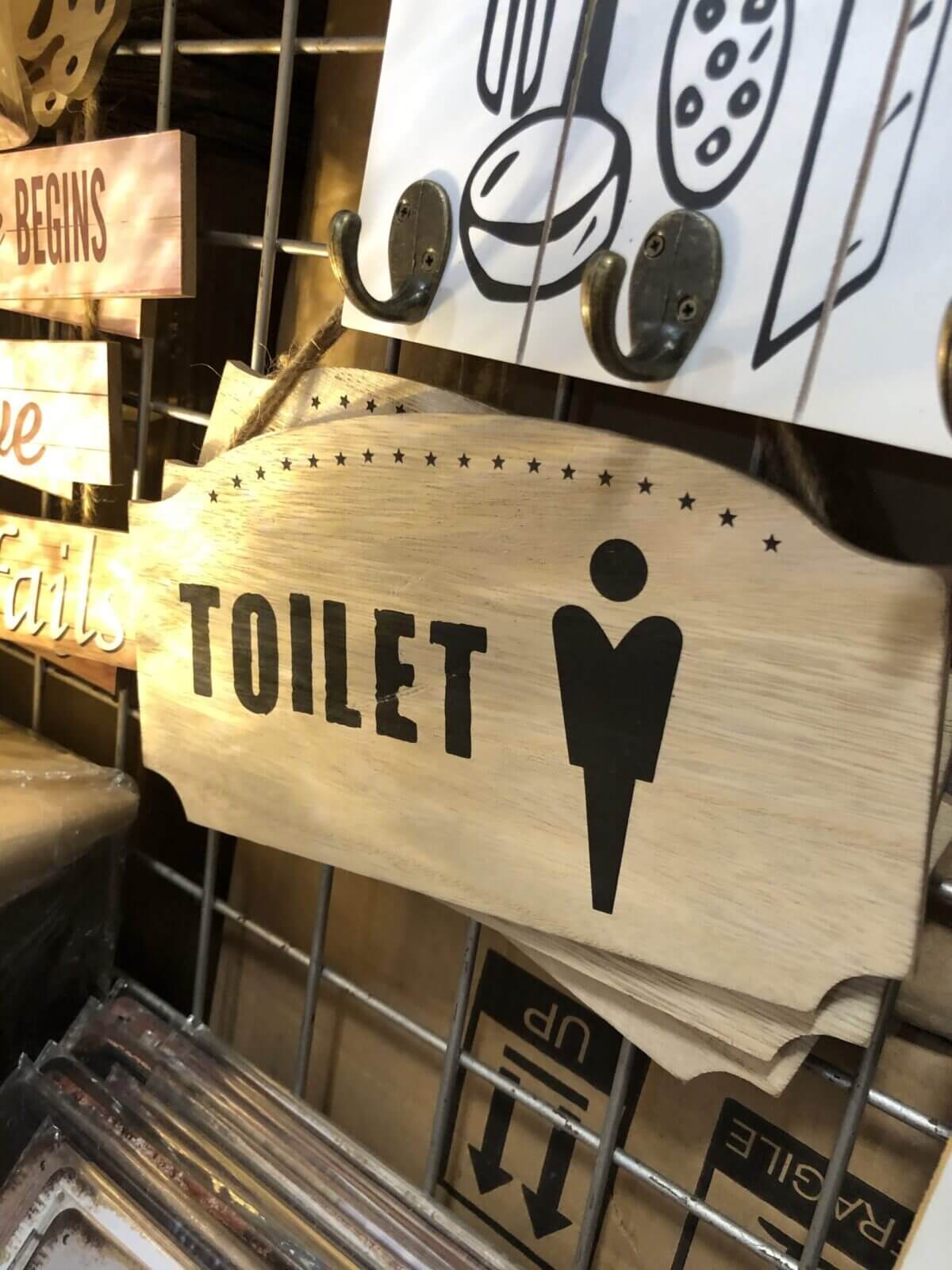 Home Decor Men Toilet Wood Signage cottagecore