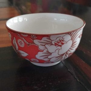 Bowl Set 5-inch bowls – Floral Red bowls