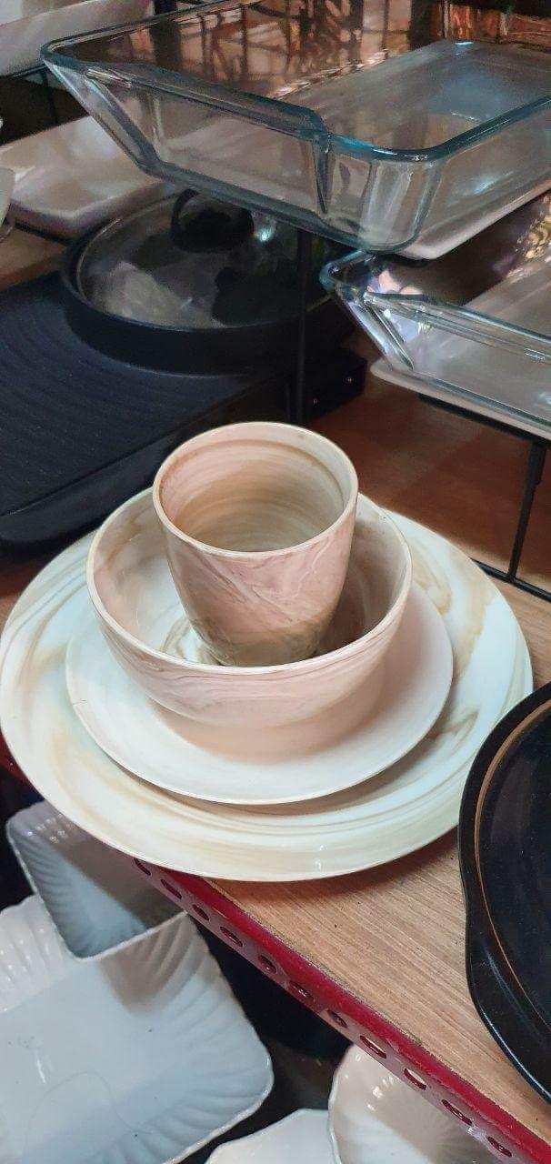 Ceramic Plates Plate, Saucer, Bowl & Cup (no handle) Set ceramic plate