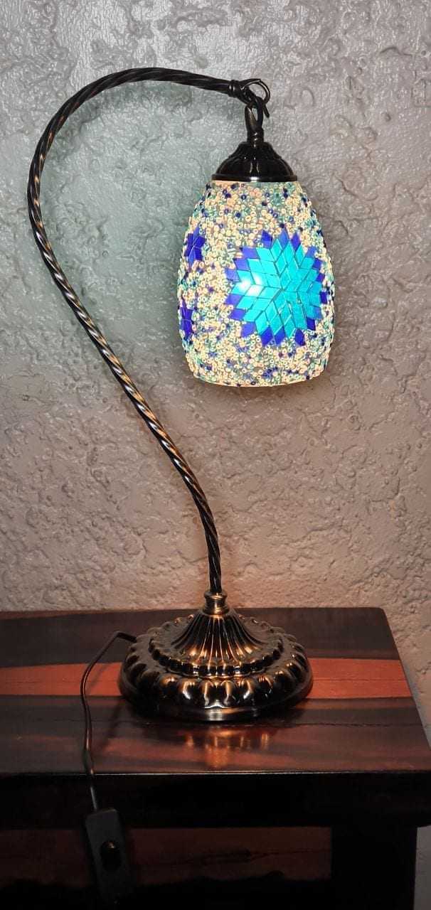 Home Decor Blue Moroccan Table Lamp lamps