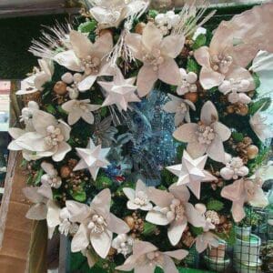Christmas Decoration 4 foot Big wreath with Steel base All about Christmas