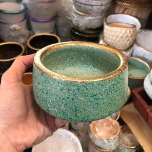 Pots Small Pots with Gold Lid home decor