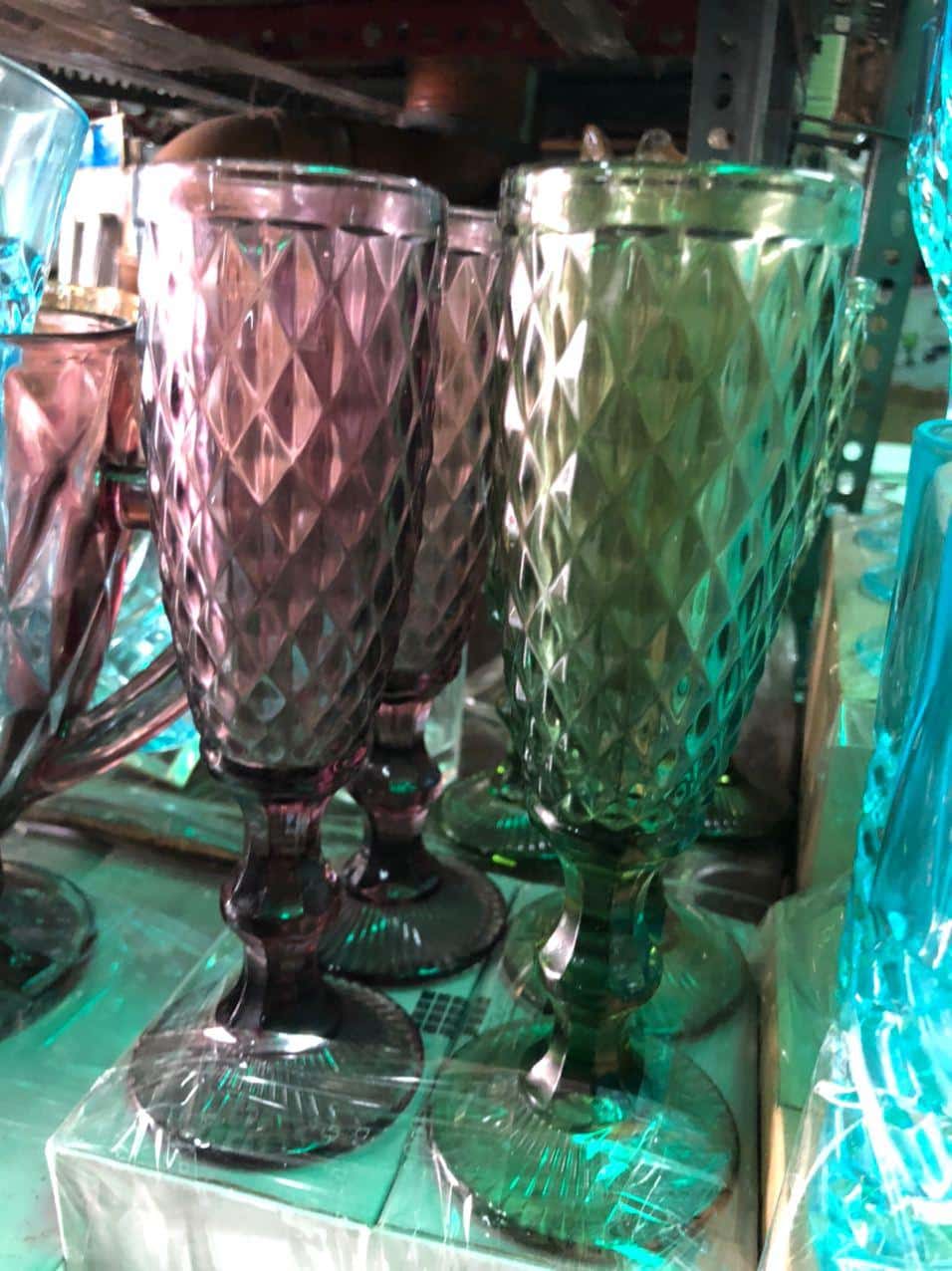 Glass Tall Goblets Glass (4 pieces Set) drinking glass