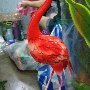 Figurines Metal flamingos (set of 3) home decor