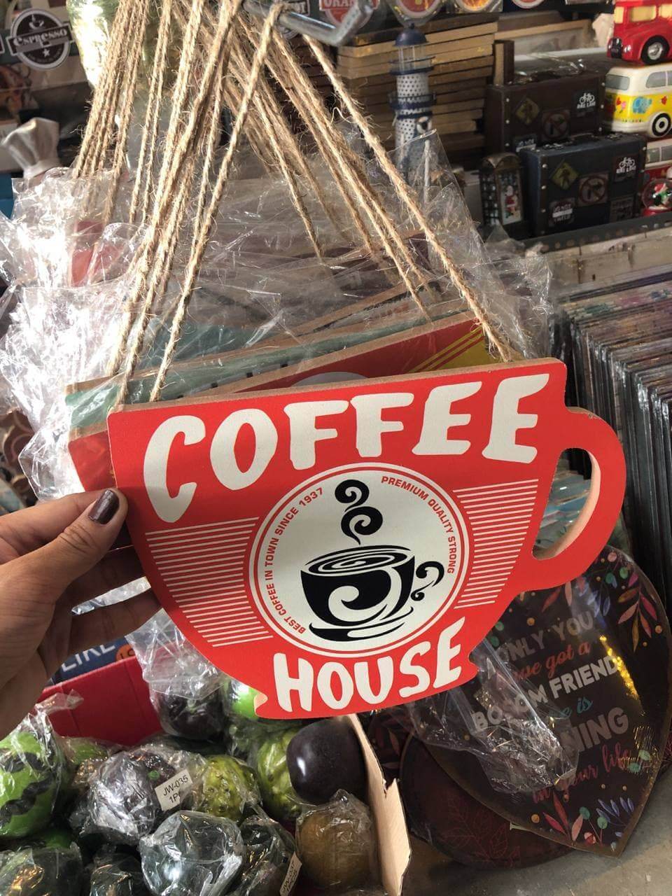 Home Decor Hanging Coffee wood Signage hanging coffee sign