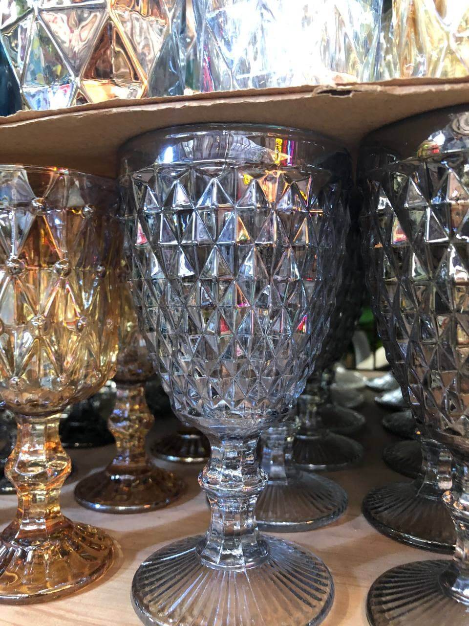 Glass Colored Glass Goblets cermic glass