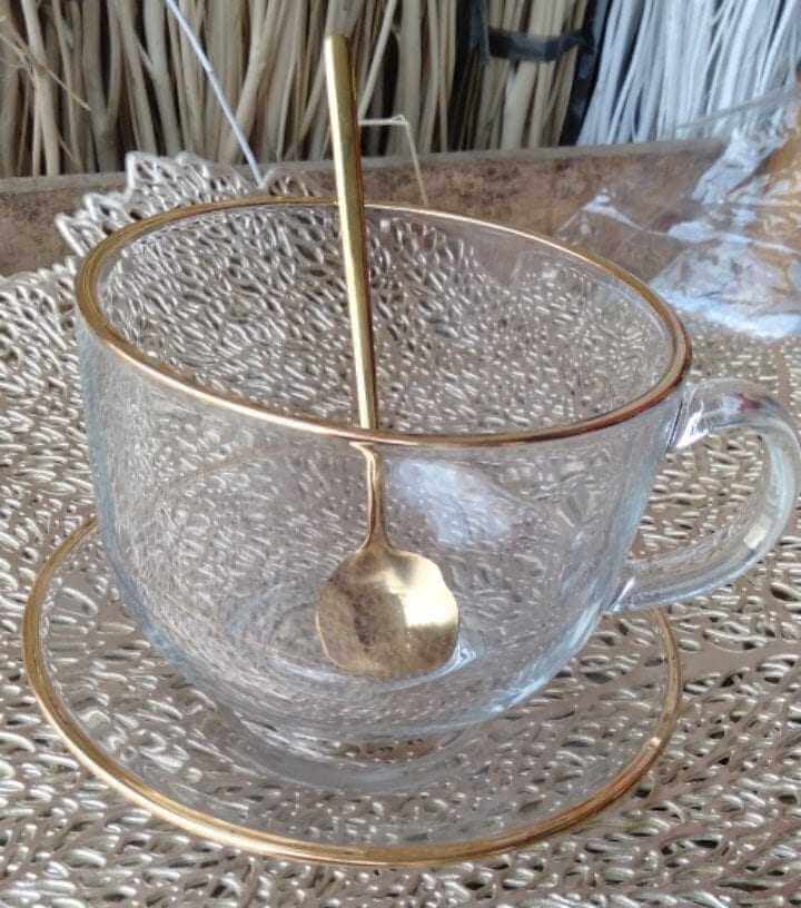 Cups and Saucers Cup and Saucer with Spoon set ceramic tea cup