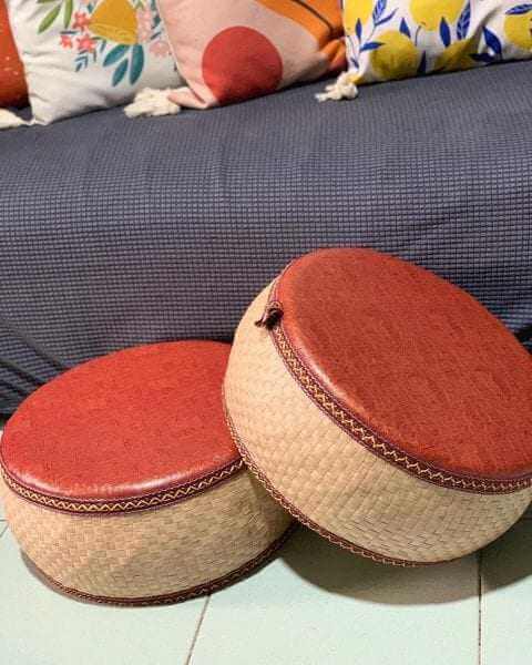 Furniture Wicker Cushion Floor Chair / Ottoman Chair buy local