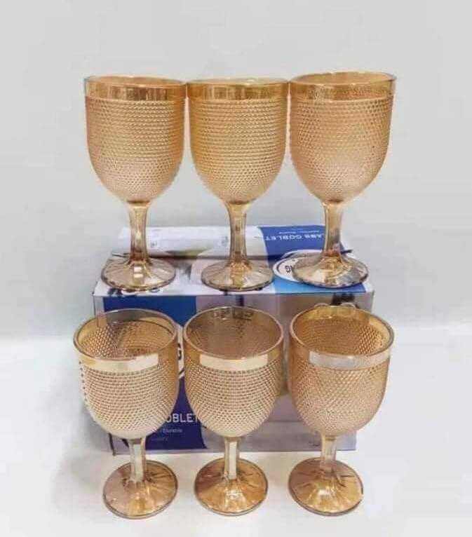 Glass Gold Goblet ceramic glass