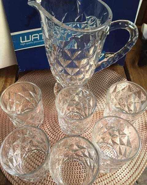 Glass Glass and Pitcher Set ceramic glass