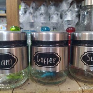 Glass Canister set with label