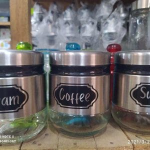 Glass Canister set with label container canister container Glass Canister set with label canister