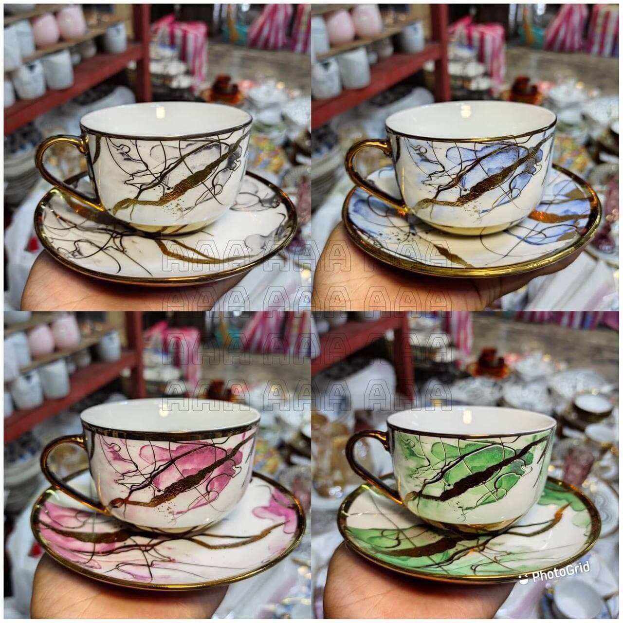 Cups and Saucers Gold plated tea cup coffee mug