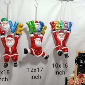 Christmas Decoration Love/Hope/Peace Hanging Santa christmas decor