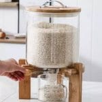 Nordic Airtight Borosilicate Glass Rice Dispenser with Bamboo Lid