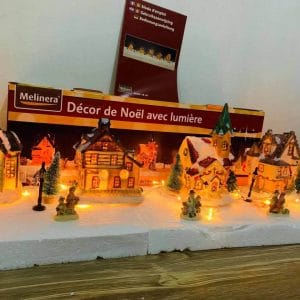 Figurines Nativity figurine with houses christmas decor