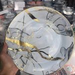 Gold plated Dinner Plate (Gray)