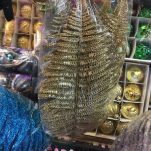 Gold Glittered Leaves Decoration Christmas Decoration christmas golden fern