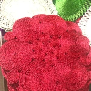 Round Abaca Placemat Red