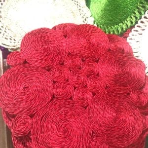 Others Round Abaca Placemat Red abaca placemat
