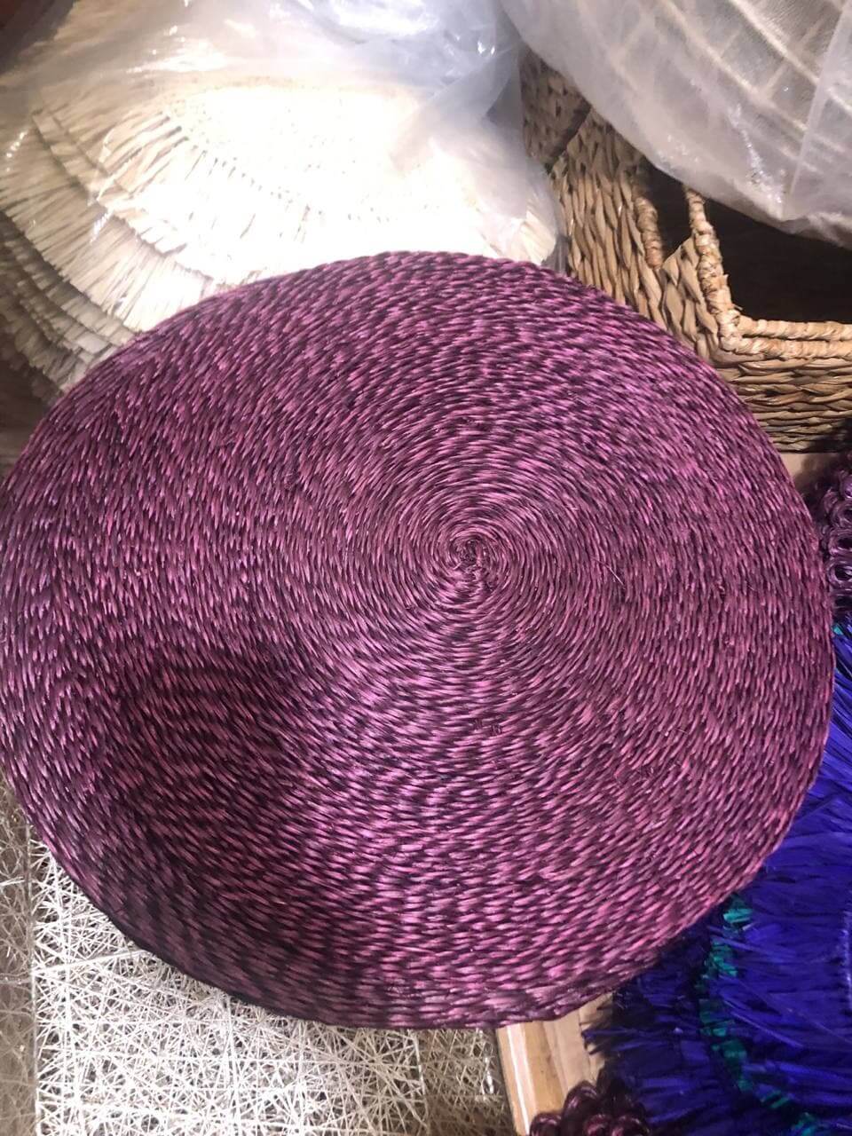Dinnerware Round Abaca Placemat Violet abaca