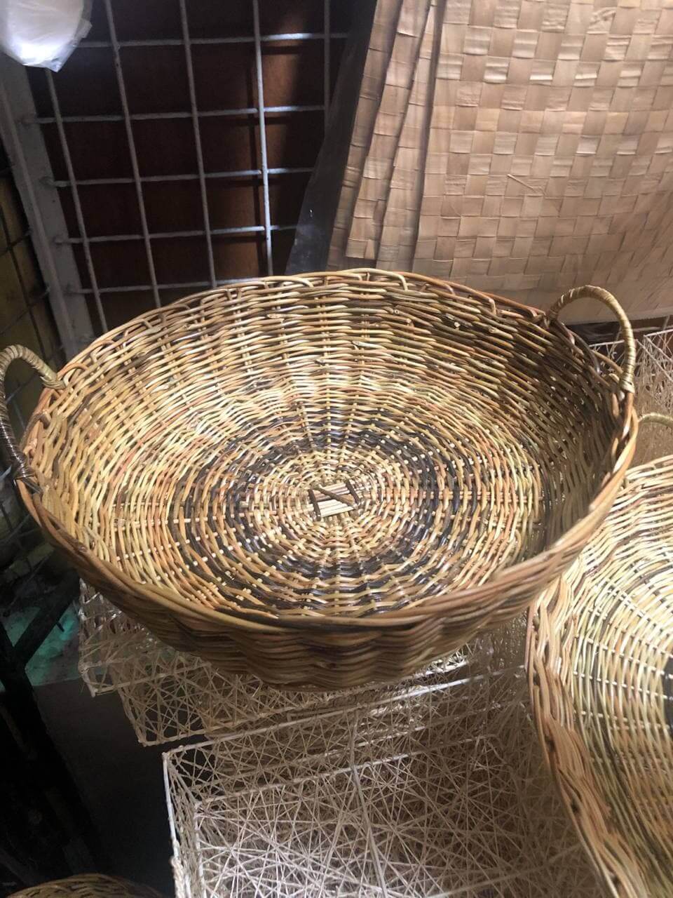 Basket Round Nito basket with handle basket