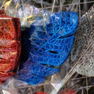 Blue Artificial Christmas Leaves Christmas Ornaments artificial leaves Blue Artificial Christmas Leaves