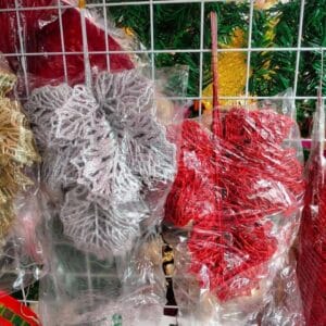 Silver Maple Leaf Ornaments Christmas Decoration artificial leaves Silver Maple Leaf Ornaments