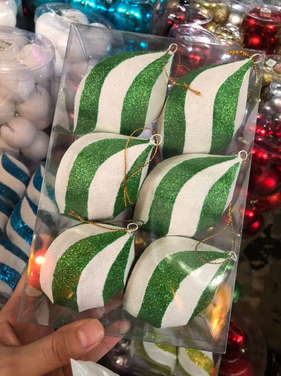 Christmas Balls Green Twist Ball Ornaments christmas