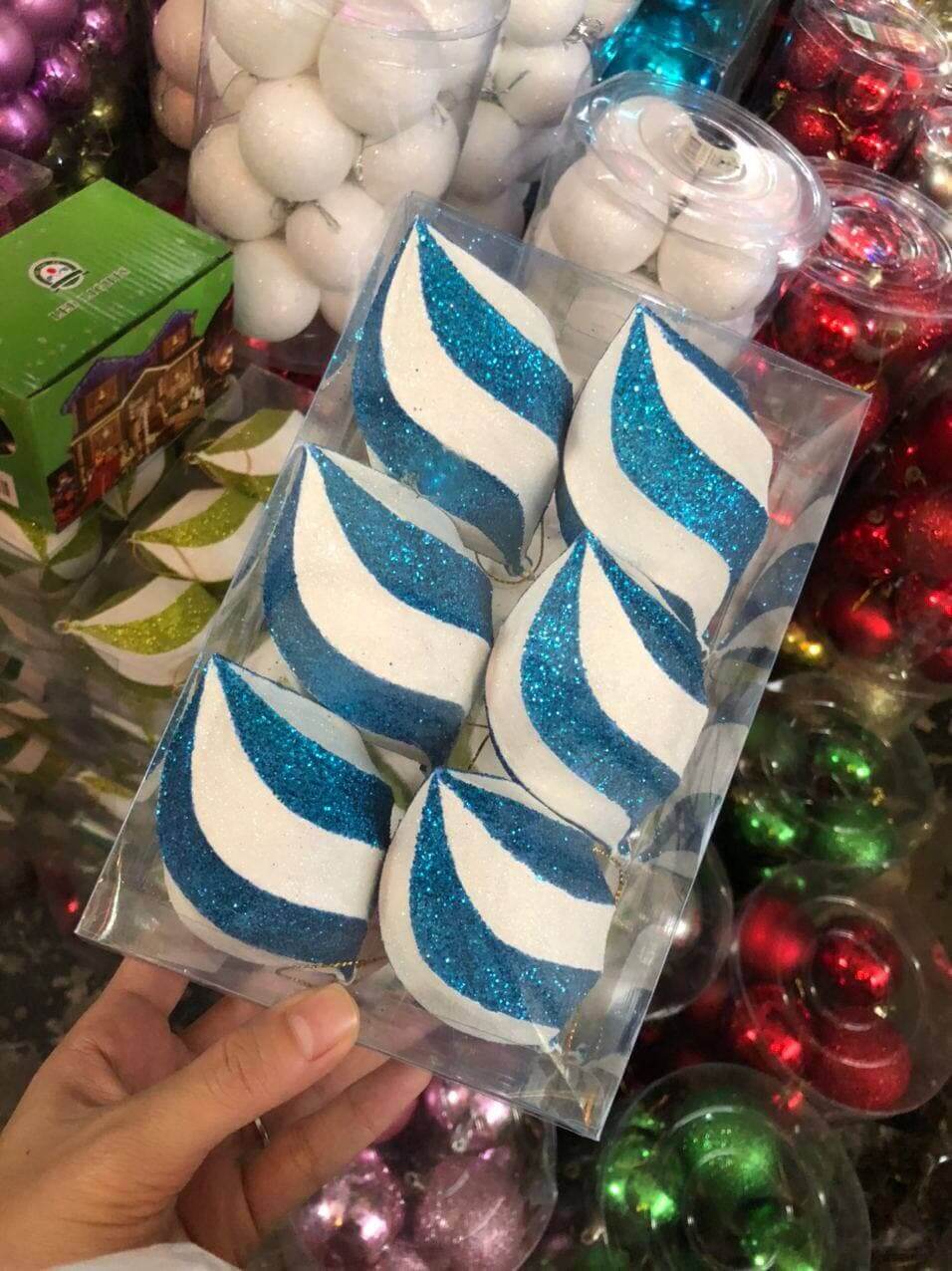 Christmas Balls Blue Twist Ball Ornaments christmas