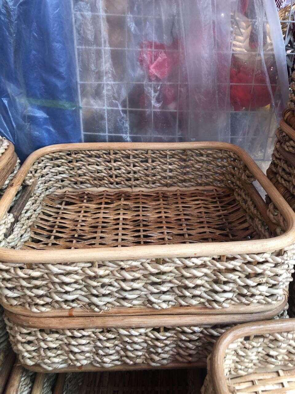 Basket Large Rectangular Baskets with Handle bakset with handle