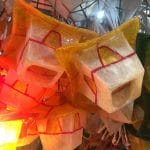 Yellow Fiber Lantern Hanging Ornaments
