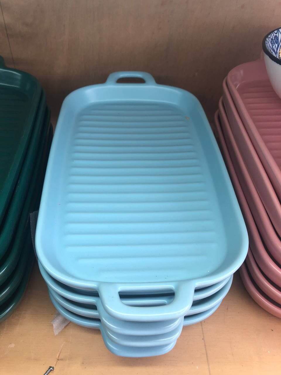 Dinnerware Blue Serving Platters ceramic tray