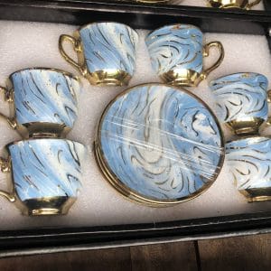 Cups and Saucers Blue (Waze) Coffee Cup and Saucer ceramic coffee set