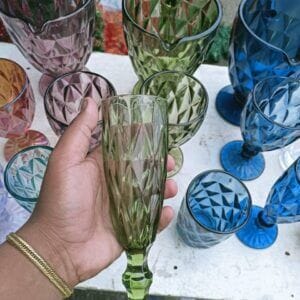 Green Flute Wine Goblets Glass drinking glass Green Flute Wine Goblets