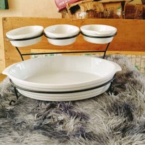 2 Tier Oval Serving Set Ceramic Plates 2 tier oval baker serving set serving trays