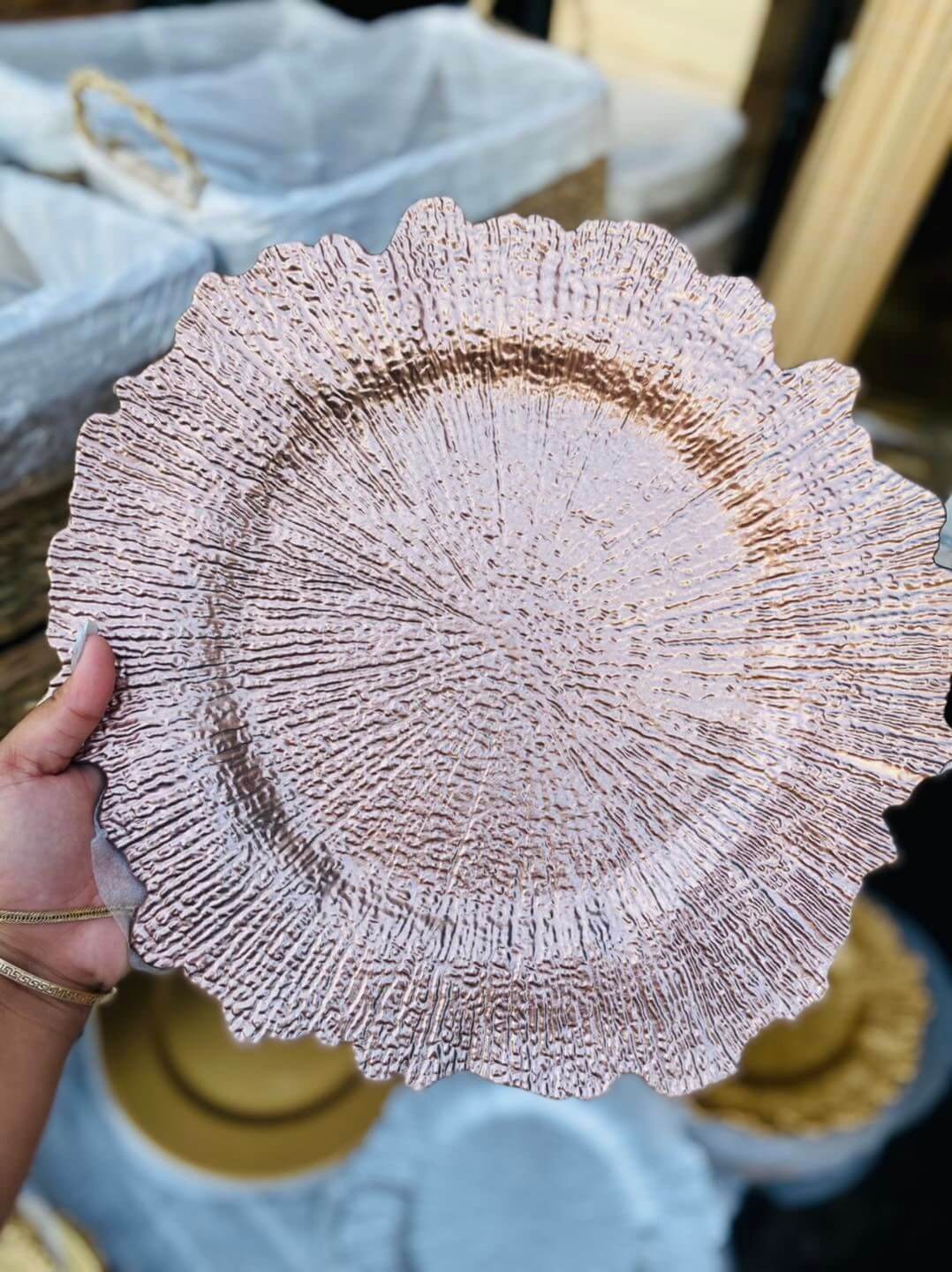 Dinnerware Rosegold Reef Style Charger Plate charger plate