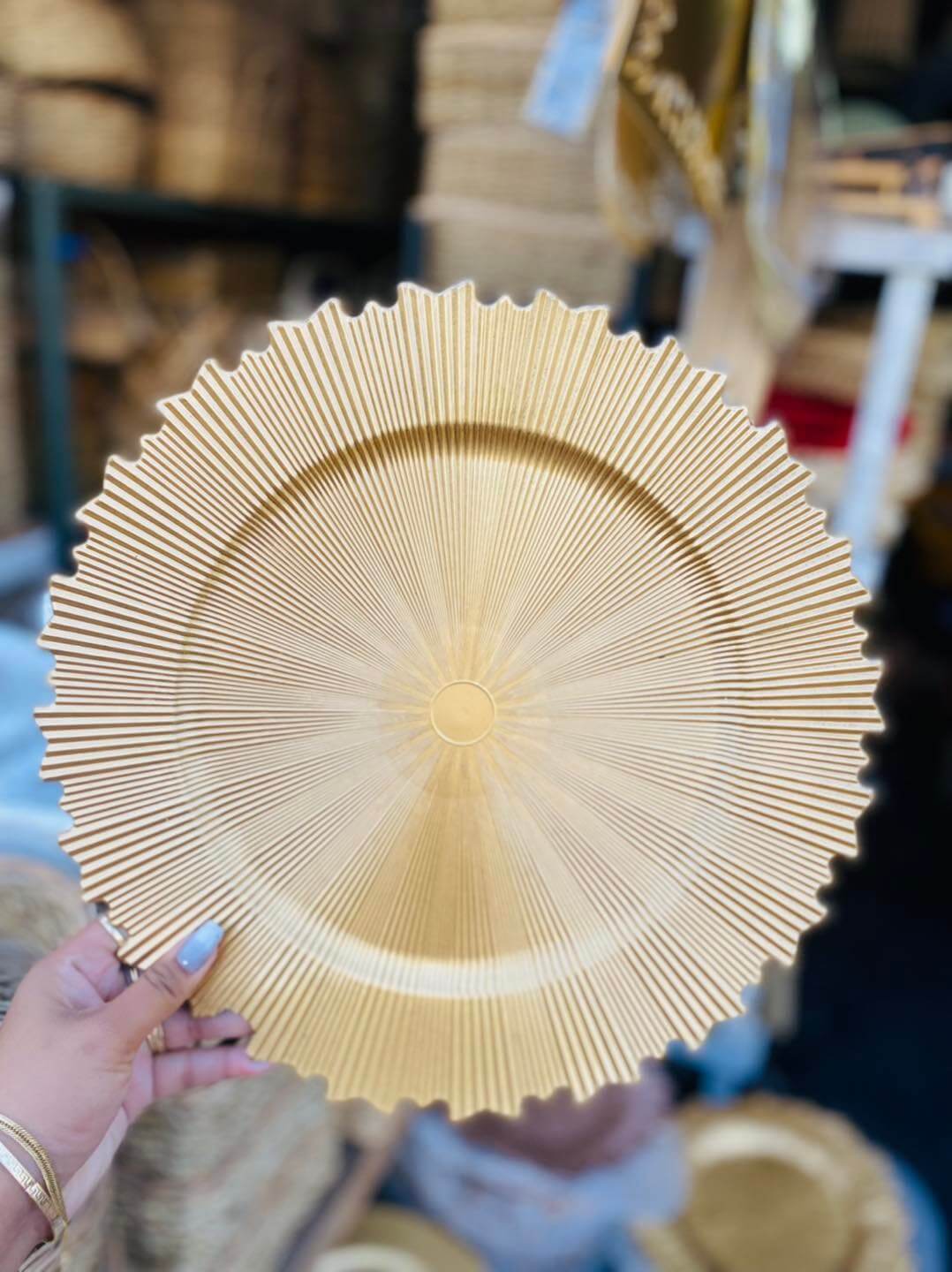 Dinnerware Gold Round Charger Plate charger plate