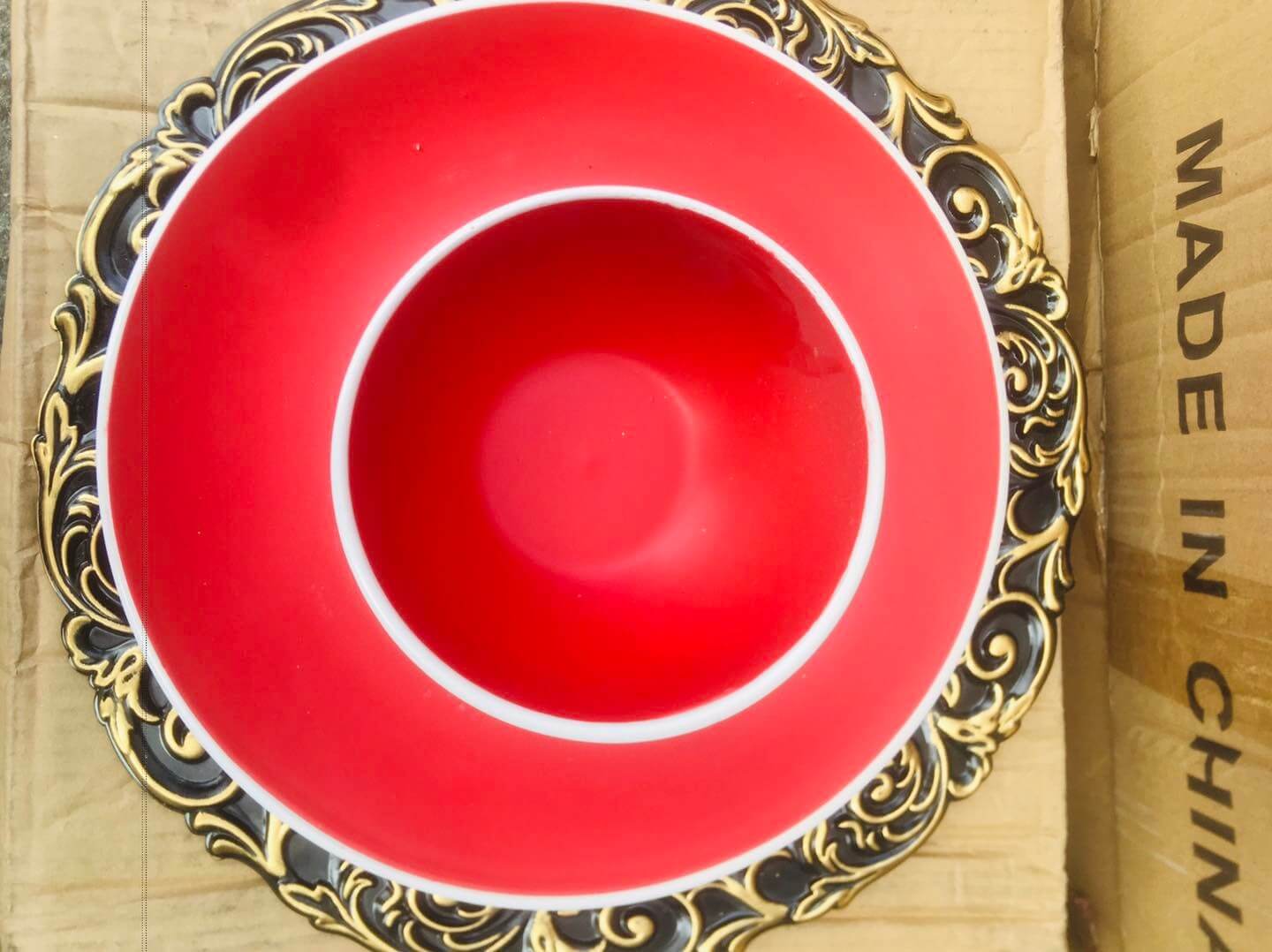 Dinnerware Matte Red Plate and Bowl bowl