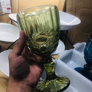 Glass Green Ribbon Goblet colored goblets