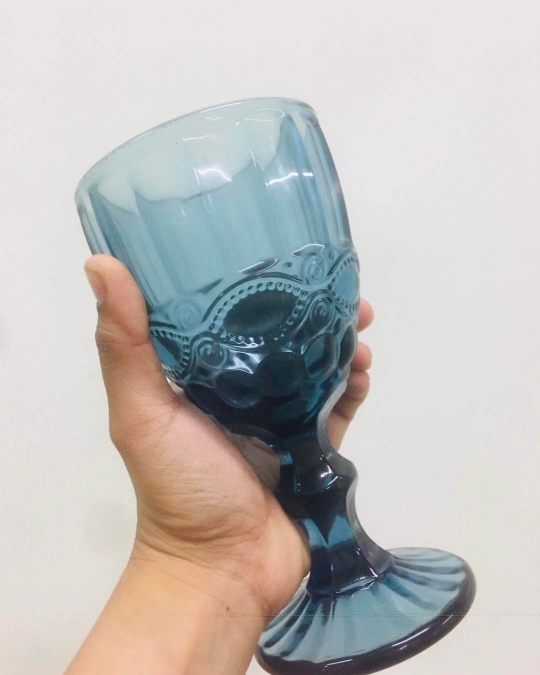 Glass Blue Ribbon Goblet colored goblets