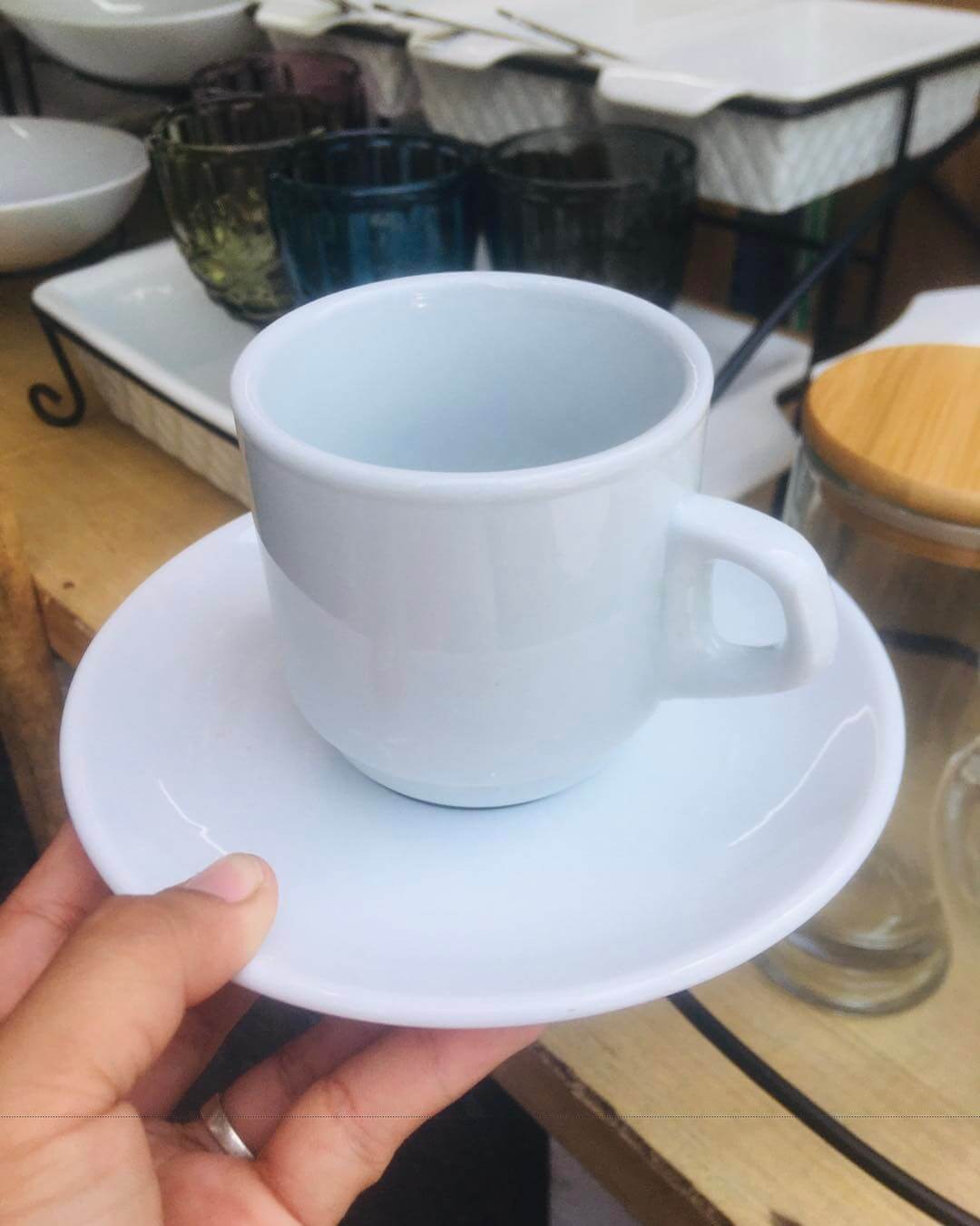 Cups and Saucers White Cup and Saucer Set ceramic coffee set