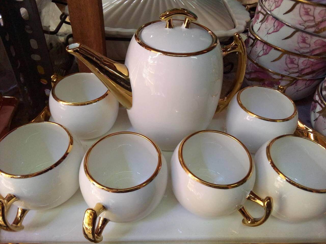 Cups and Saucers White Teacup Set ceramic teacup