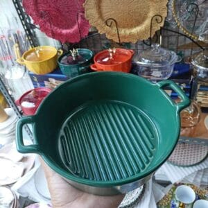 Green Nordic Style Ceramic Bowl With Handle