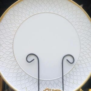 White Gold Lining Charger Plate