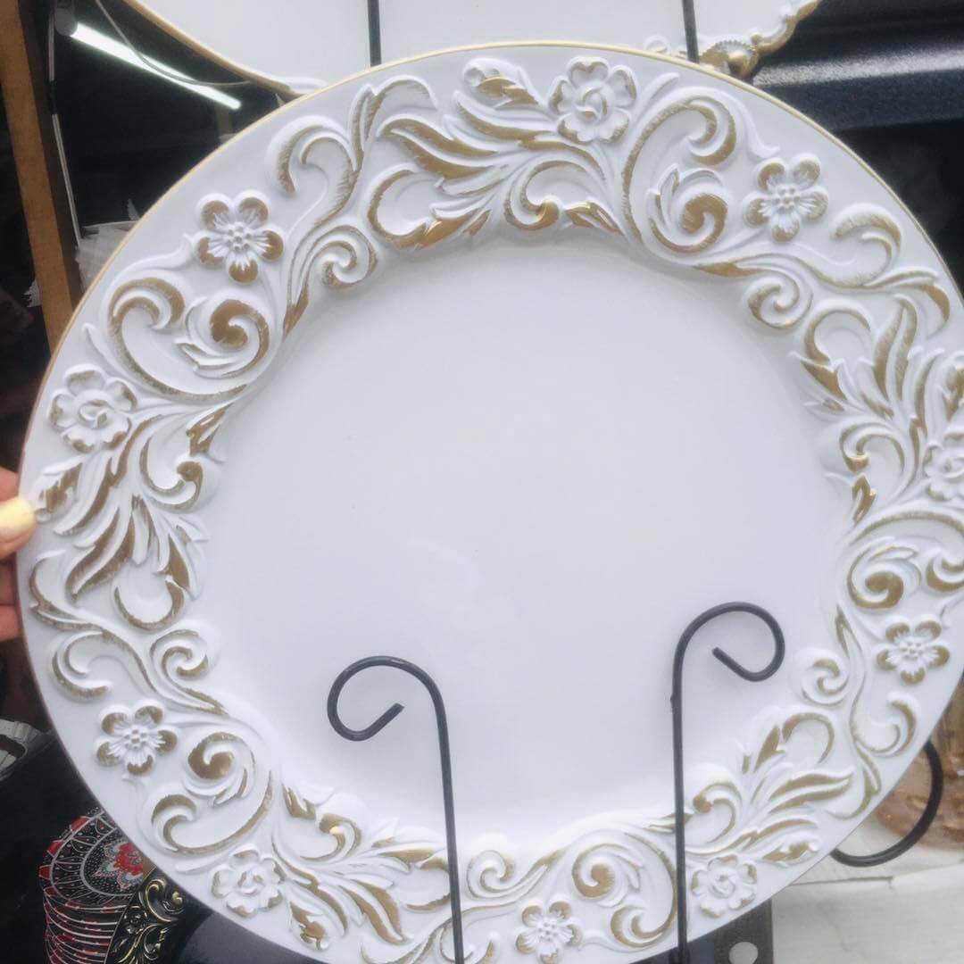 Dinnerware White Rustic Style Charger Plate dinnerwares