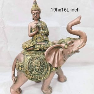 Figurines Rose Gold Thai Elephant Statue Buddha