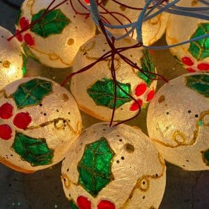 Christmas Decoration Size 5 Fiber Lantern Ball with Light christmas ball light