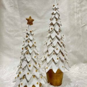 Set of 2 White Christmas Tree Decoration / tabletop Christmas Decoration christmas decor Christmas Decoration Set of 2 White Christmas Tree Decoration / tabletop christmas decor