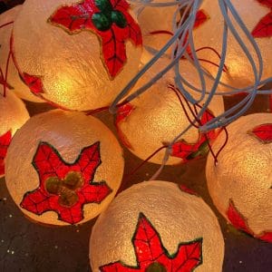 Christmas Decoration Size 6 Fiber Lantern Ball with light ball lantern